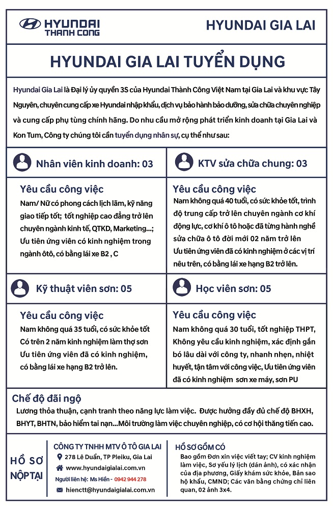 tuyển dụng Hyundai Giao Ngay